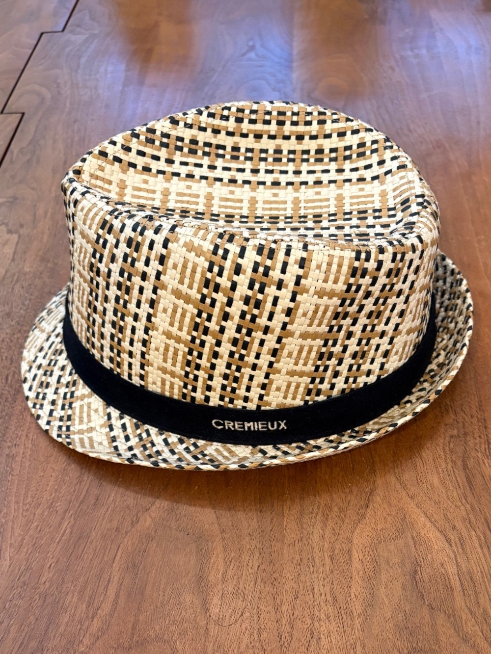 Daniel Crémieux Woven Straw Trilby -- Size Small/Medium